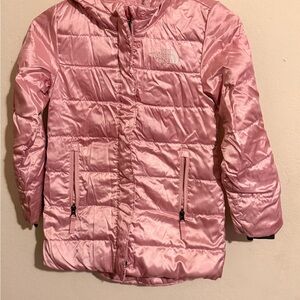 The North Face 600  Girls' Light Pink Quilted Hooded Puffer Jacket size xs 6